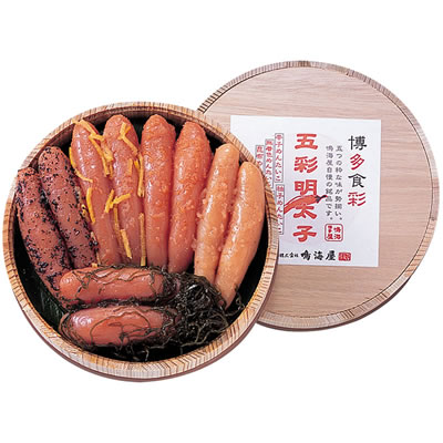鳴海屋 五彩めんたい(有色・無着色・昆布・ゆず・しそ) 400g