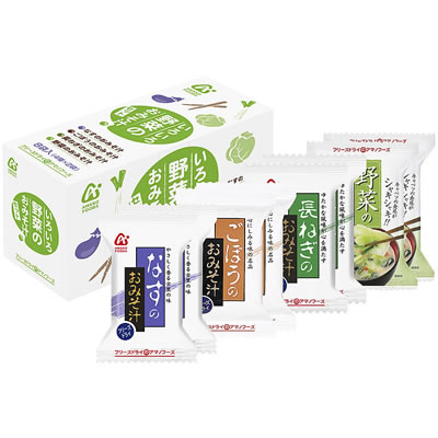 アマノフーズ 【お徳用セット】いろいろ野菜のおみそ汁4種セット(4種類/8食入×6箱セット)