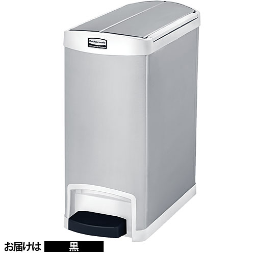 ラバーメイド SUS(ステンレス製) エンドステップ Slim Jim ステップオンコンテナ 黒 30L 1901986
