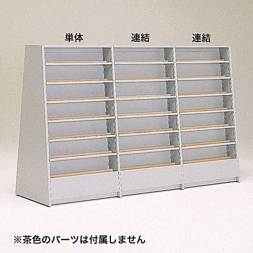 コミック・文芸・実用書(天板付)中央両面傾斜型(5段)連結 W900×D670×H1500 BKA-BCY103C