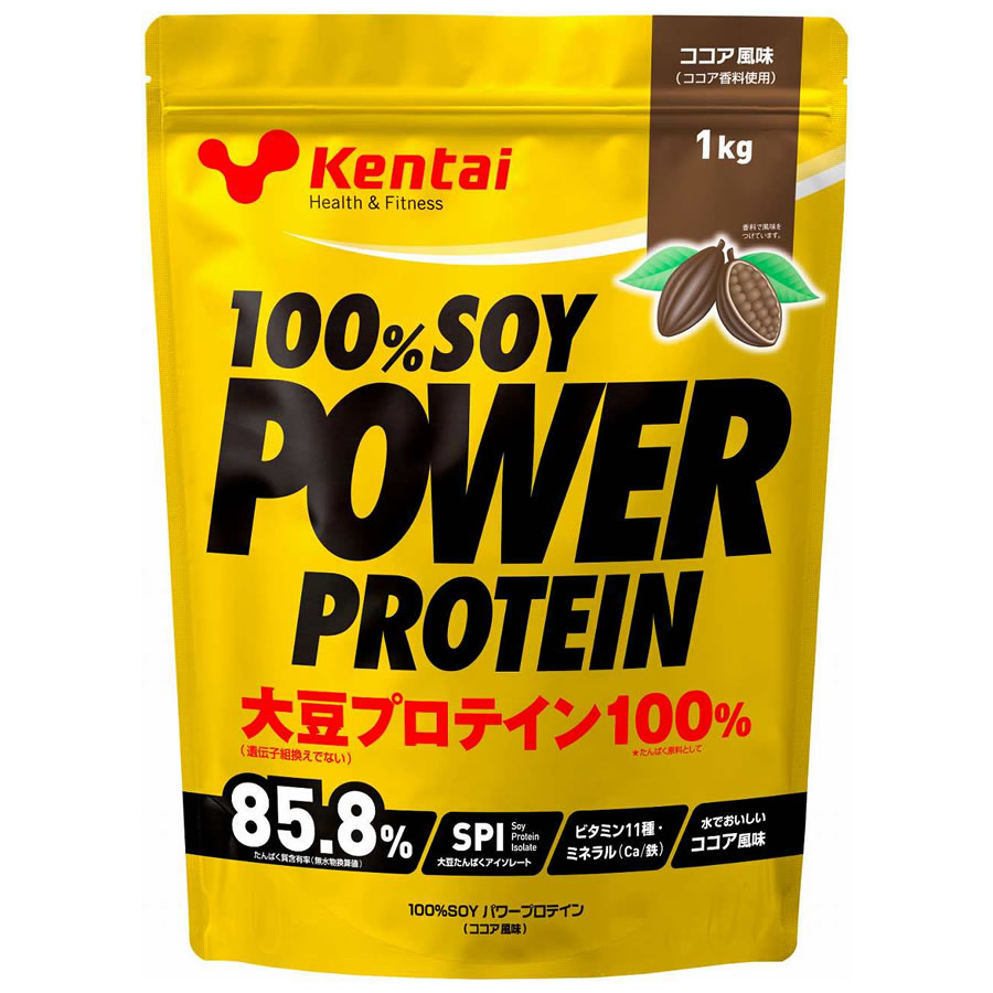 Kentai(ケンタイ) 100％ SOY パワープロテイン ＜ココア風味＞ 1kg - FITNESS WEB