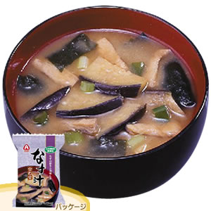 アマノフーズ フリーズドライ 化学調味料無添加みそ汁「なす汁(合わせ)」(10食入)