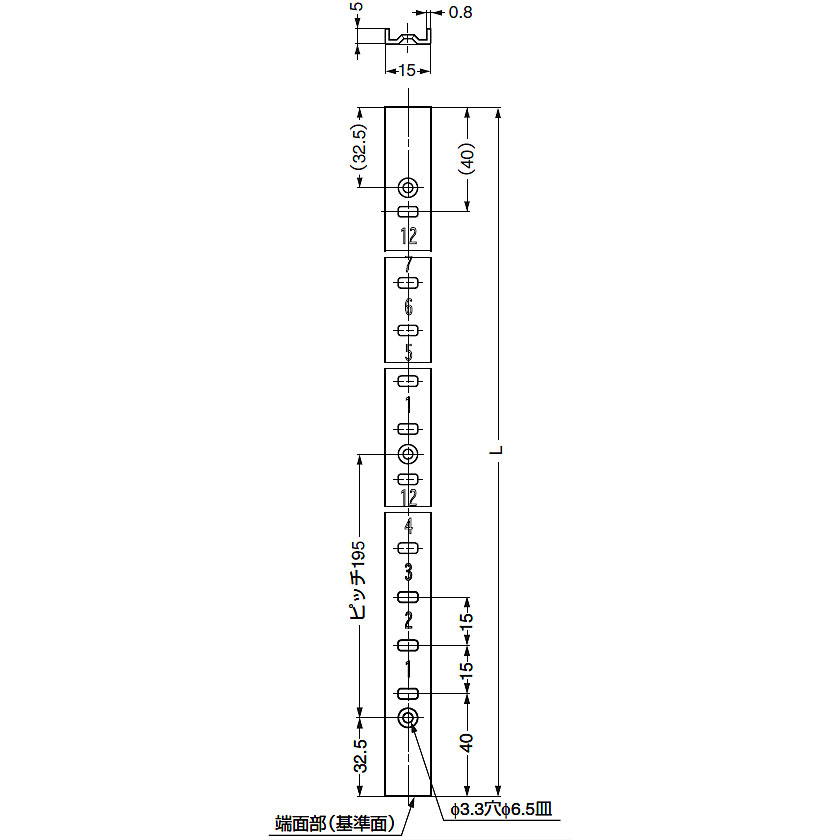 棚柱(ダボレール・ガチャ柱) 高さ1820mm ステンレス製 取付穴10個 ホワイト スガツネ（LAMP印） SP1820WT 金具