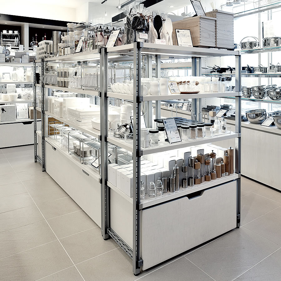 ストッカー(W900×D450) 木製ホワイト （1台入） BC301A45W09｜KAWAJUN SHELF SHOP