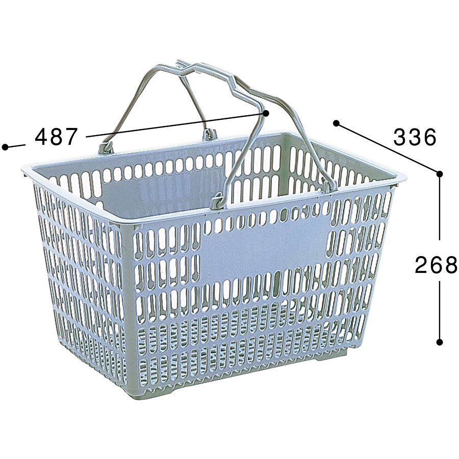 ショッピングバスケット(31L) W487×D336×H268 ライトグレー SB-L10-L - SHOP Navi 店舗什器館