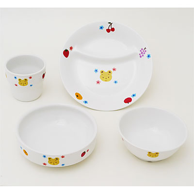 おぎそ(OGISO) 贈り物に最適!割れにくい高強度磁器 食器4点セット フルーツべあ NTS-F4