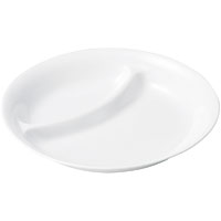 おぎそ（OGISO） 仕切皿シリーズ[5] カレーやシチューにも使える、広くて深めな丸仕切皿 白無地 210S